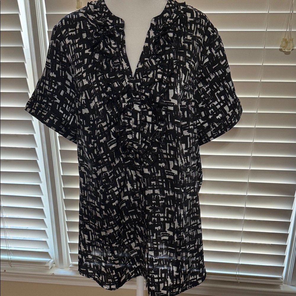 Lane Bryant Black and White Blouse
